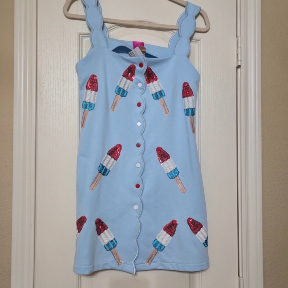 QUEEN OF SPARKLES Blue Popsicle Dress